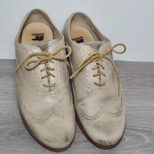 Sorel  Madeison Lace Wingtip Tan Leather Oxford Dress Shoes 9 Classic Office Mens Sorel Madson Brown Leather Lace Up Comfort Wingtip  main image 3